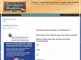 Tanítani Alapítvány honlapja